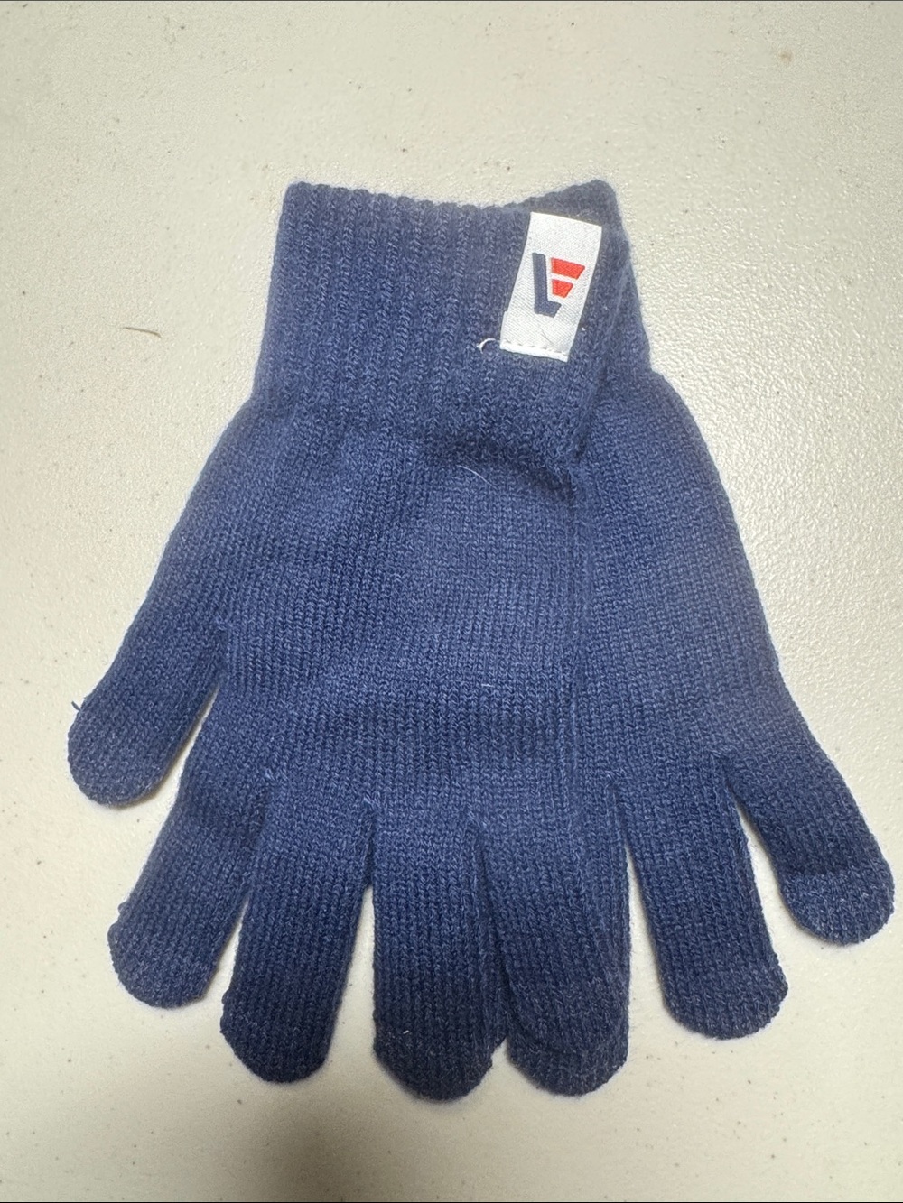 Navy Knit Gloves - Unbranded